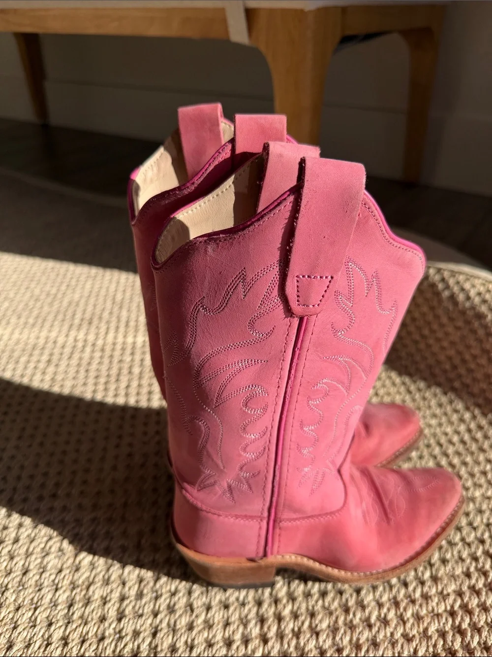 Old West Pink Kids Western Boots size 12.5